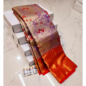 Lavender Kanchi Pattu Saree - Exquisite Traditional Elegance