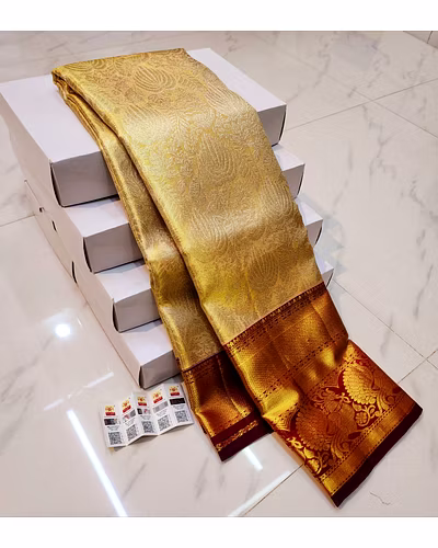 Luxurious Bridal Tissu Silk Sarees - Handcrafted Elegance-12831662