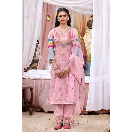 Pink Party Wear Kurti Set-S-1