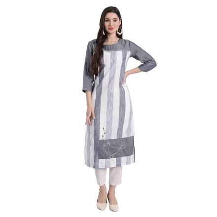 White And Gray Daily  Wear Only Kurti-NH388-S