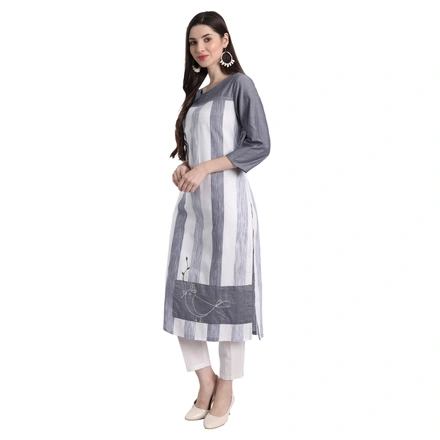 White And Gray Daily  Wear Only Kurti-XXL-1