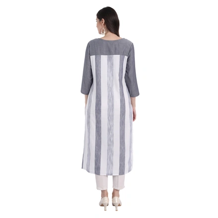 White And Gray Daily  Wear Only Kurti-XL-4