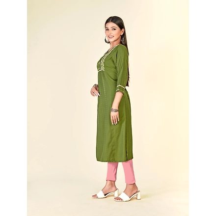 Pure Cotton Daliy Wear Embroidery Kurti-M-1