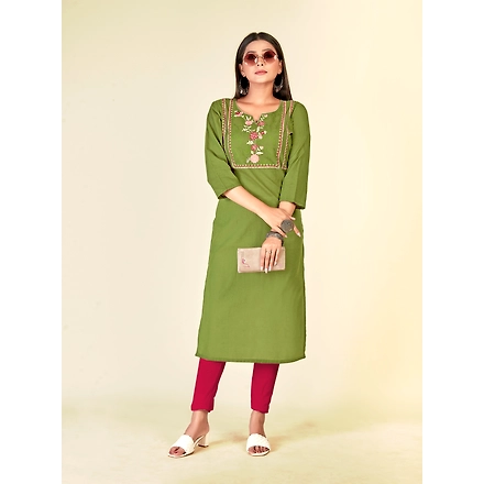 Pure Cotton Daliy Wear Embroidery Kurti-M-1