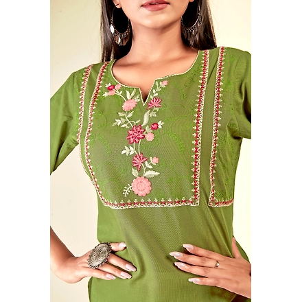 Pure Cotton Daliy Wear Embroidery Kurti-M-2