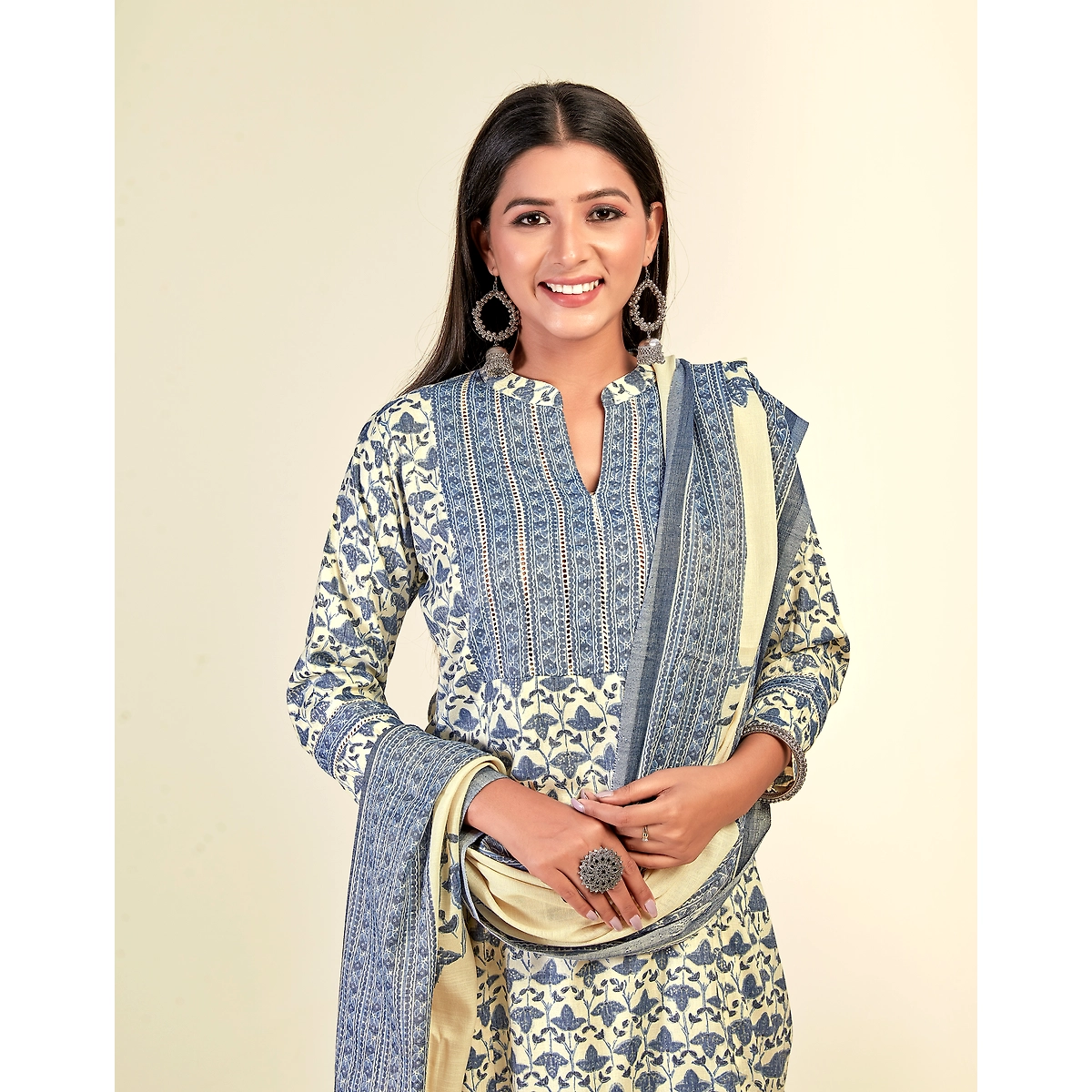 Royon Casual Wear Printed Kurti Set - M | NH KAPDEWALA Royon Casual Wear Printed Kurti Set - M | NH KAPDEWALA