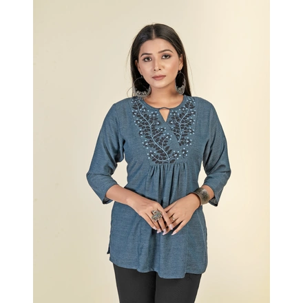 Rayon Casual Wear Embroiderytop-L-3