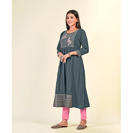 Rayon Daliy Wear Embroidery Kurti-L-4