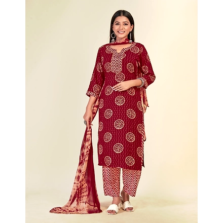 Royon Casual Wear Printed Kurti Set-nh2071-L