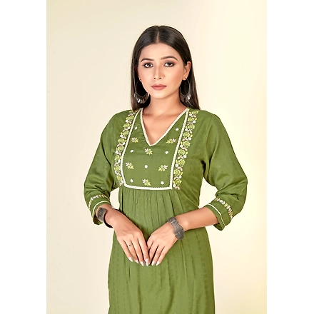 Pure Cotton Daliy Wear Embroidery Kurti-XL-4