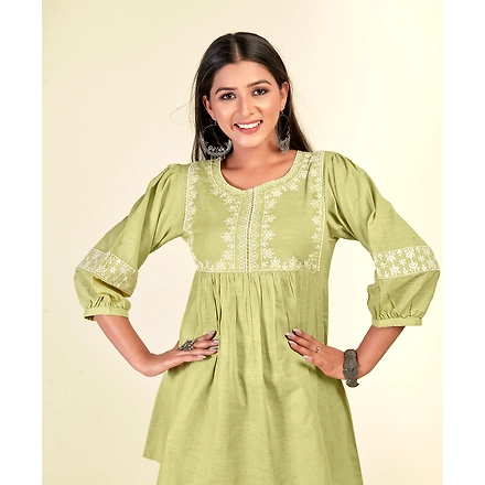 Pure Cotton Casual Wear Embroiderytop-nh2057-XL