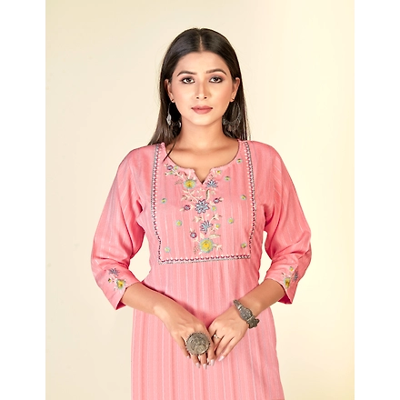 Rayon Daliy Wear Embroidery Kurti-XL-3