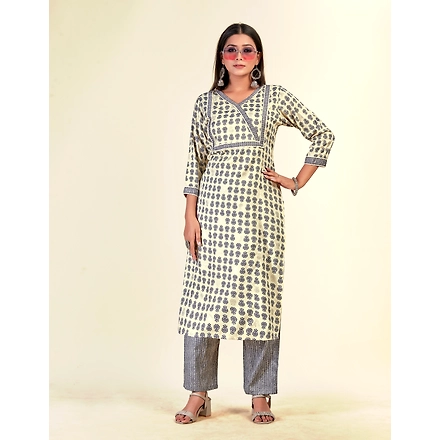 Rayon Casual Wear Printed Kurti Set-nh2068-XL