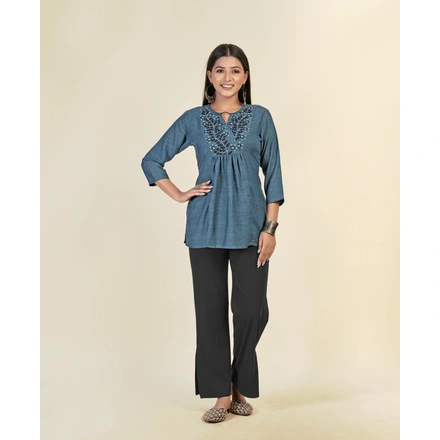 Rayon Casual Wear Embroiderytop-XXL-1
