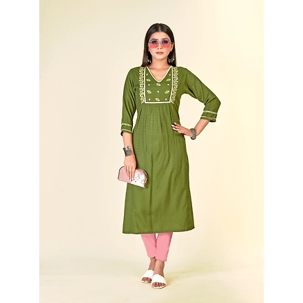 Pure Cotton Daliy Wear Embroidery Kurti-XXL-3