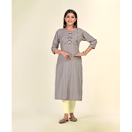 Rayon Daliy Wear Embroidery Kurti-nh2119-XXL