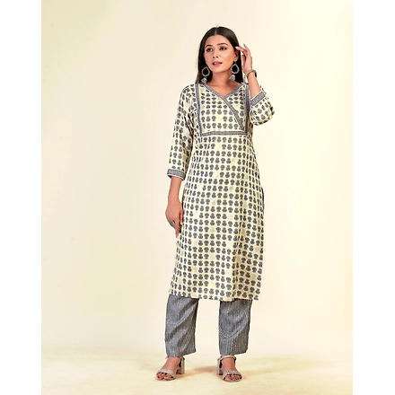 Rayon Casual Wear Printed Kurti Set-XXL-2