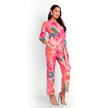 Pure Muslin Co-Ord Sets With Digital Print-XL-1