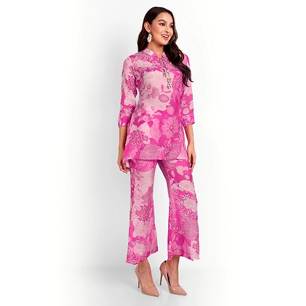 Pure Muslin Co-Ord Sets With Digital Print-XL-1