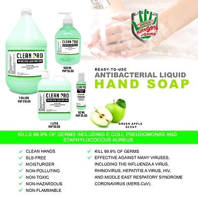 Clean Pro Hand Soap Green Apple Scent 1 Gallon-HH01