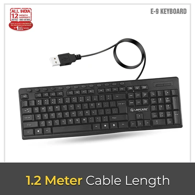Lapcare E9 USB Multimedia Keyboard (Black)-1