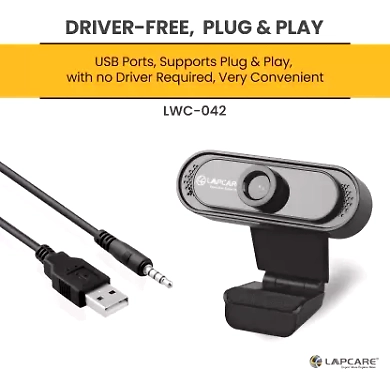 Lapcare Lapcam web camera HD 720P LWC-042 Webcam  (Black)-1