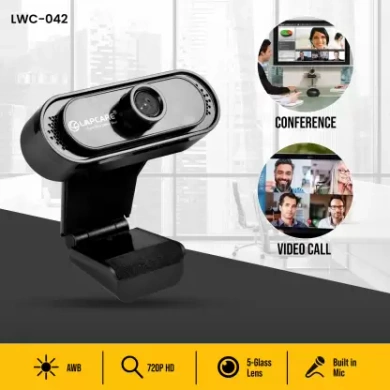 Lapcare Lapcam web camera HD 720P LWC-042 Webcam  (Black)-2