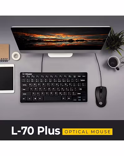 LAPCARE L-70 Plus Wired Optical Mouse with 1200 DPI - Black-1