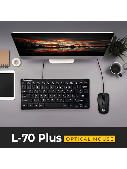 LAPCARE L-70 Plus Wired Optical Mouse with 1200 DPI - Black-1