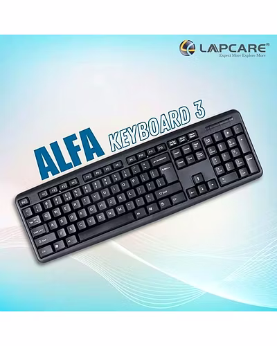 LAPCARE Alfa Keyboard 3 with Adjustable Kickstand, Capslock Indicator, USB 2.0 (Black)-4