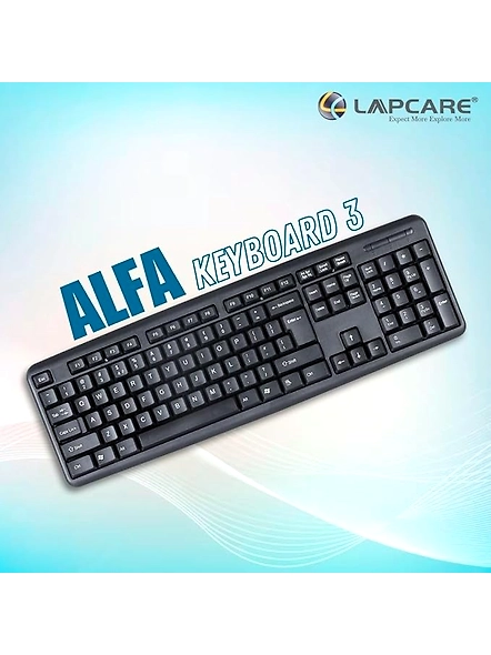 LAPCARE Alfa Keyboard 3 with Adjustable Kickstand, Capslock Indicator, USB 2.0 (Black)-4