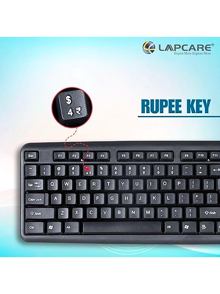 LAPCARE Alfa Keyboard 3 with Adjustable Kickstand, Capslock Indicator, USB 2.0 (Black)-3
