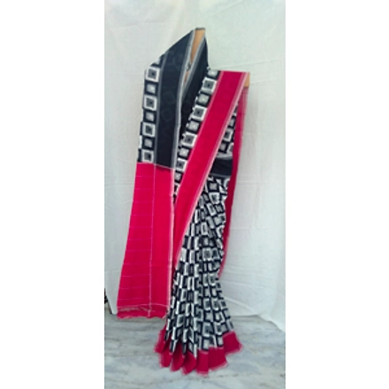 Cotton Double Ikat Saree-ABCDIS013