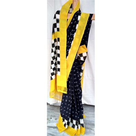 Double Ikat Cotton Saree-ABHSZDICS009