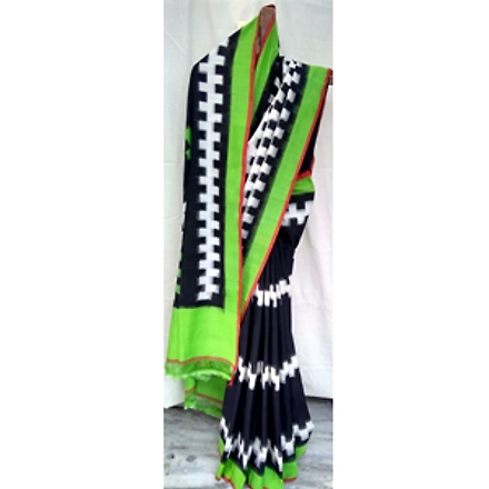 Double Ikat Cotton Saree-ABHSZDICS012