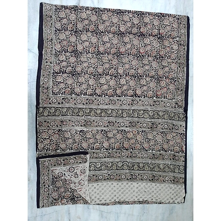 Hand Block Printed Kalamkari Cotton Saree-ABHHBPKCS007