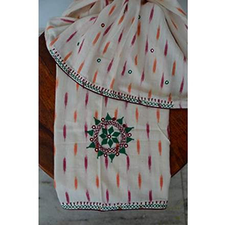Hand Embroidered Ikat Blouse Pieces-HEBP001