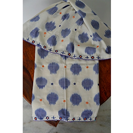 Hand Embroidered Ikat Blouse Pieces-HEBP0012