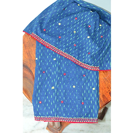 Hand Embroidered Ikat Blouse Pieces-HEBP0023
