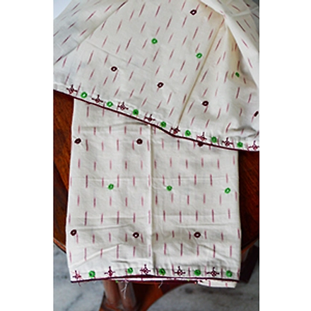 Hand Embroidered Ikat Blouse Pieces-HEBP0025