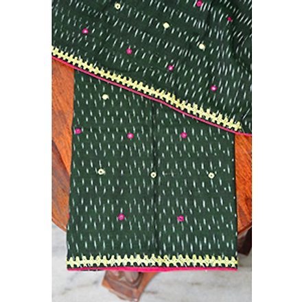 Hand Embroidered Ikat Blouse Pieces-HEBP0026