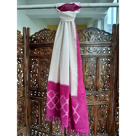 Hand Woven Cotton Ikat Stole-ABHHWCIST008
