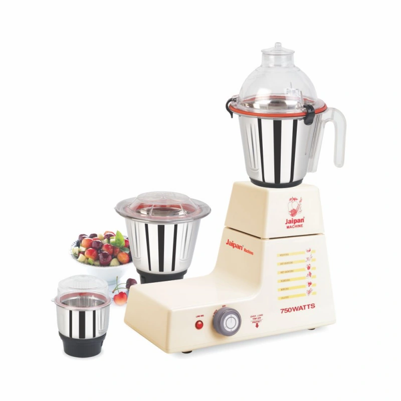 Jaipan 750-Watt Machines Fine Grinder with 3 Stainless Steel Jars-JAIPAN31