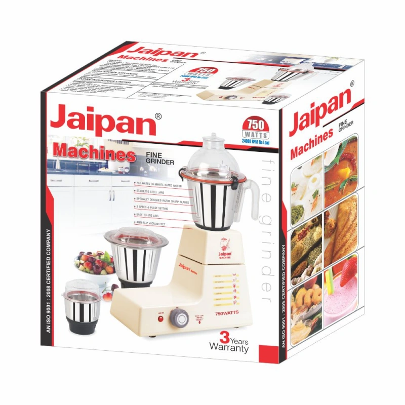 Jaipan 750-Watt Machines Fine Grinder with 3 Stainless Steel Jars-5