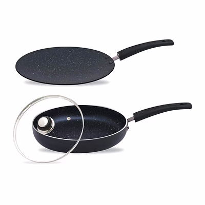 jaipan non stick 2pcs gift set spatter series - black