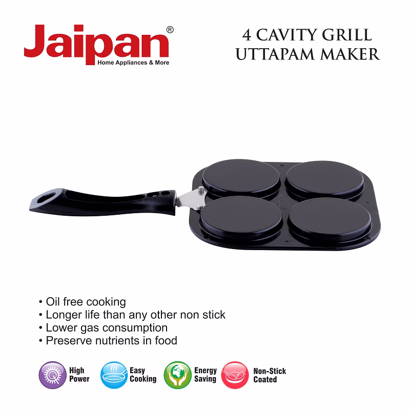 Jaipan Non Stick 4 Cavity Grill Uttapam maker image 3
