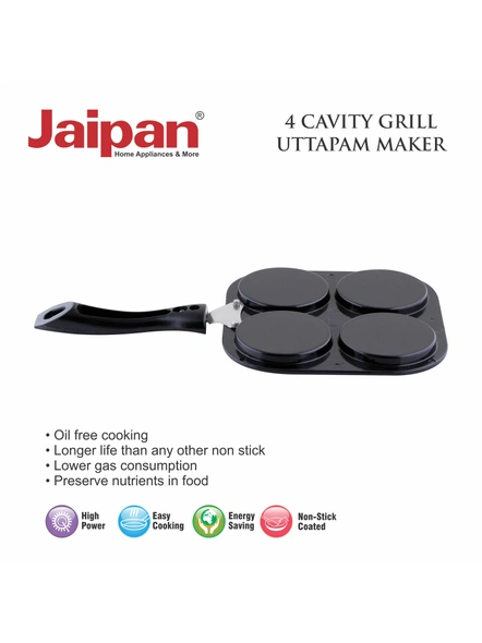 Jaipan Non Stick 4 Cavity Grill Uttapam maker-3