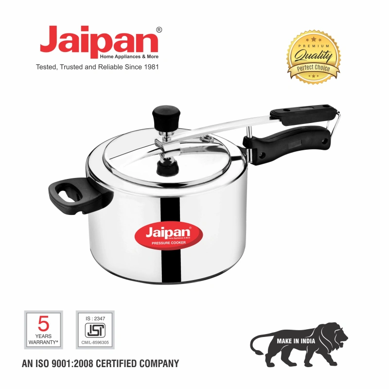 Jaipan Silver Aluminum Gold 5 Ltr Pressure Cooker Inner Lid-1