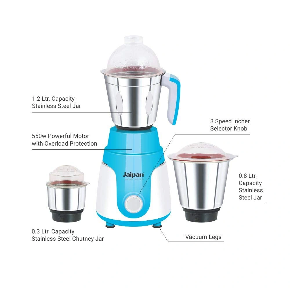 Jaipan Mega Star Mixer Grinder (Blue) 550W-1