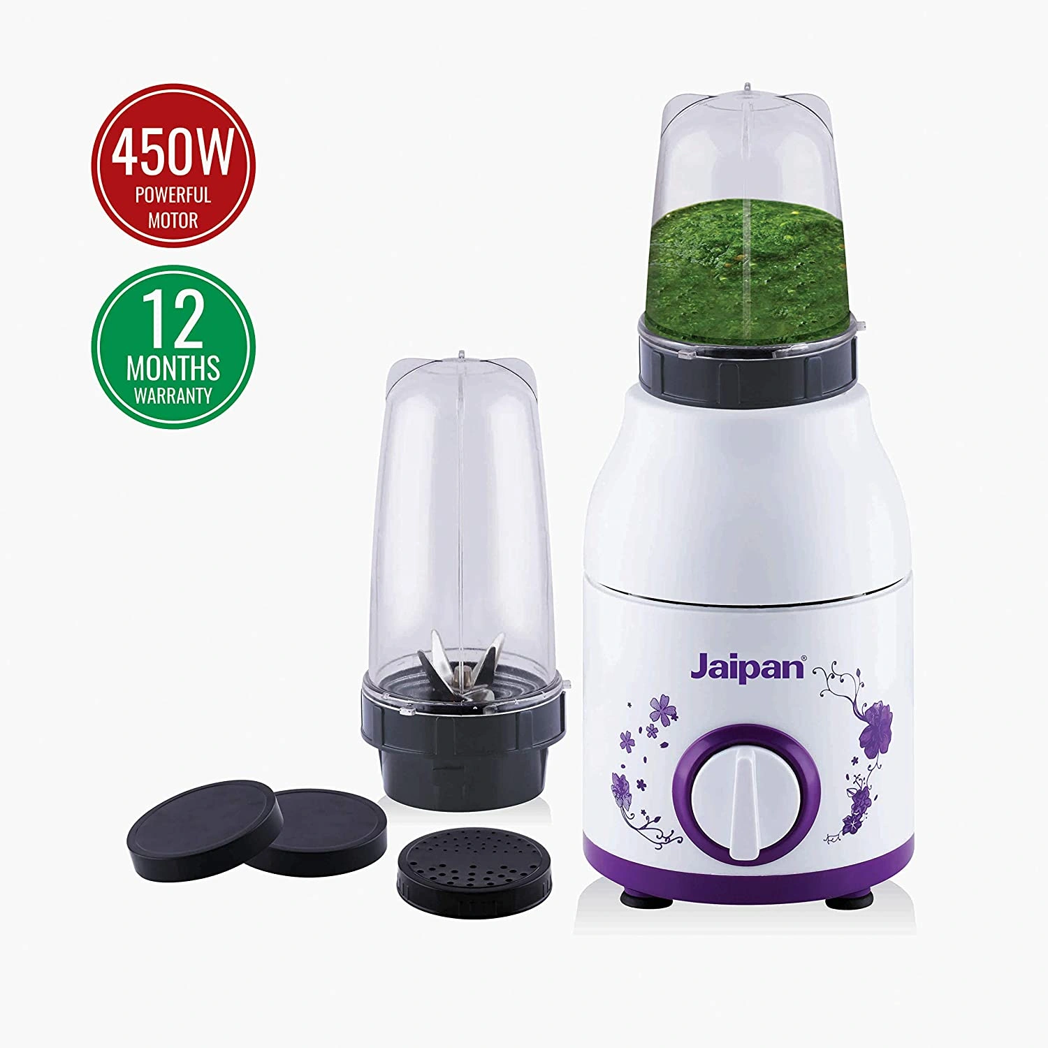 Jaipan Nutri Maxx 450 W Mixer Grinder (White)-1